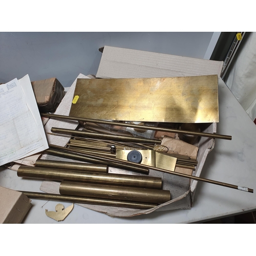 736 - A quantity of brass Fittings etc and a quantity of clock Magazines (R8)