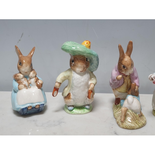 76 - Six Beswick Beatrix Potter Figurines including 'Old Mr Brown', 'Sir Isaac Newton', 'Tabitha Twitchet... 