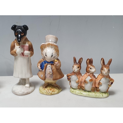 78 - Six Beswick Beatrix Potter Figures including 'Miss Moppet', 'Hunca Munca Sweeping', 'Pig-Wig', 'Pick... 