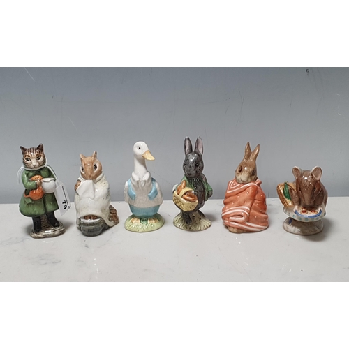 79 - Six Beswick Beatrix Potter Figures including 'Simkin', 'Chippee Hackee', 'Mr Drake Puddle-Duck', 'Li... 