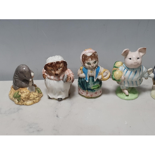 81 - Eight Beswick Beatrix Potter Figures including 'Diggory Diggory Delvet', 'Cousin Ribby', 'Aunt Petti... 