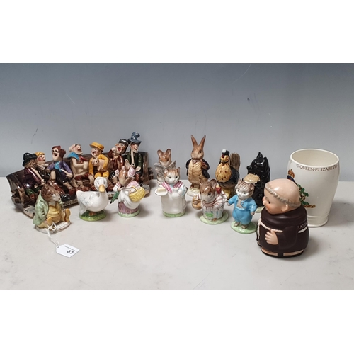 83 - Ten Beswick Beatrix Potter Figures including 'Samuel Whiskers', 'Rebecca Puddle Duck', 'Mrs Rabbit',... 