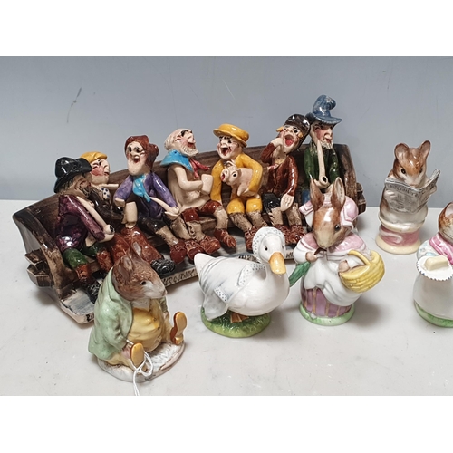 83 - Ten Beswick Beatrix Potter Figures including 'Samuel Whiskers', 'Rebecca Puddle Duck', 'Mrs Rabbit',... 