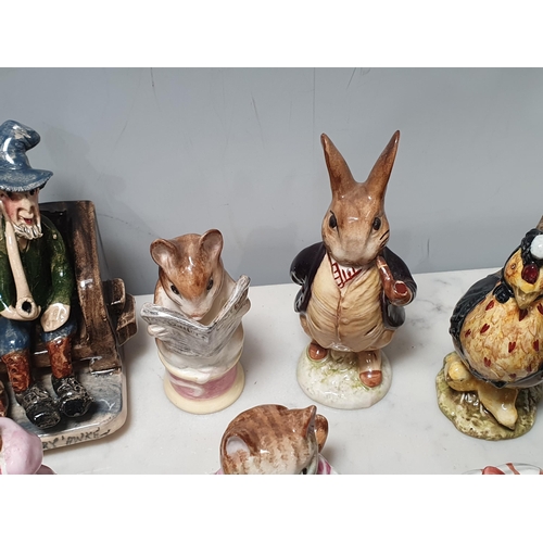 83 - Ten Beswick Beatrix Potter Figures including 'Samuel Whiskers', 'Rebecca Puddle Duck', 'Mrs Rabbit',... 