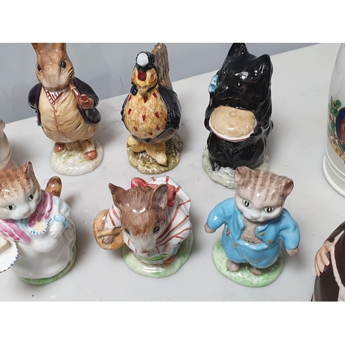 83 - Ten Beswick Beatrix Potter Figures including 'Samuel Whiskers', 'Rebecca Puddle Duck', 'Mrs Rabbit',... 