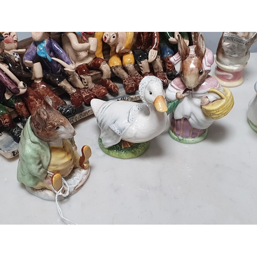 83 - Ten Beswick Beatrix Potter Figures including 'Samuel Whiskers', 'Rebecca Puddle Duck', 'Mrs Rabbit',... 