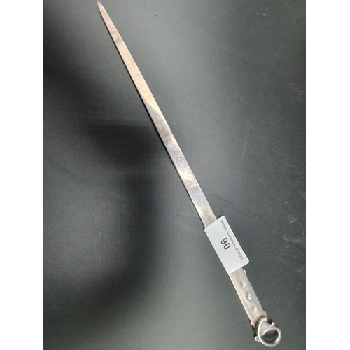 90 - A Georgian Scottish provincial silver Meat Skewer with loop handle, A/F, 12in, stamped E.L three tim... 