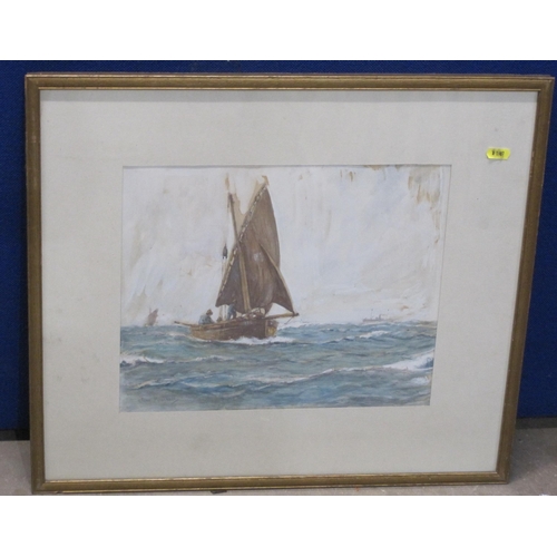 435 - JOHN MARSHALL. 'Collecting Kelp by a Shore', signed, watercolour and gouache, 12 x 15in; together wi... 