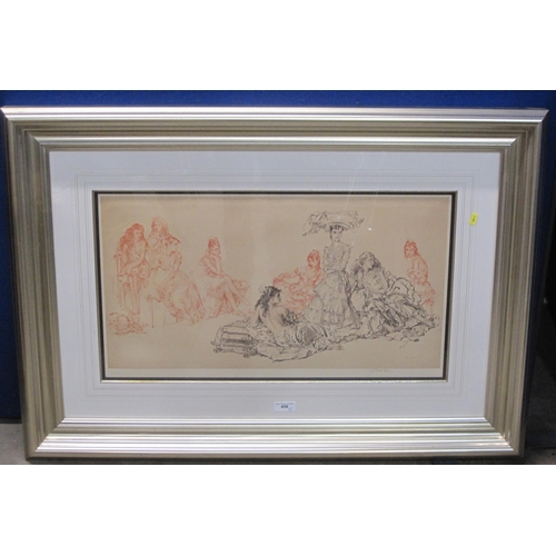 458 - AFTER SIR WILLIAM RUSSELL FLINT PRA. A figure group, pencil signed, reproduction in colours; and thr... 