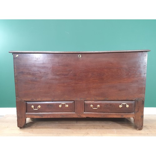 41 - A large antique oak Blanket Chest with pair of fitted drawers, A/F, 2ft 11'High x 5ft Long x 1ft 10'... 