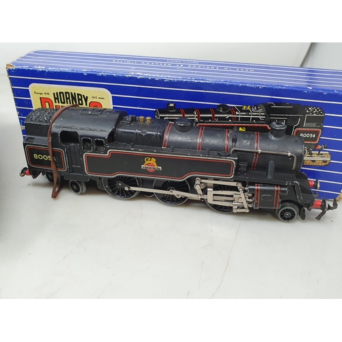 109 - Hornby Dublo EDL18 2-6-4T Locomotive, boxed (box lid A/F), unboxed 0-6-2T in gloss BR black livery a... 