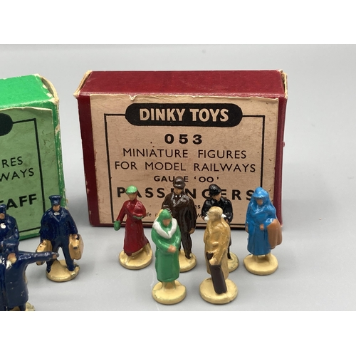 11 - Dinky Toys 051 Station Staff and 053 Passengers, mint condition, boxes excellent