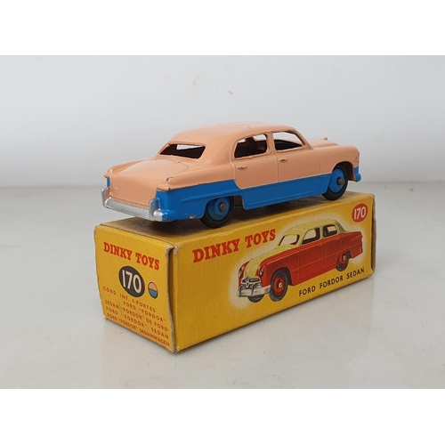 120 - Dinky Toys 170 blue and pink Ford Dordor Sedan, boxed (box has surface tear in one side)