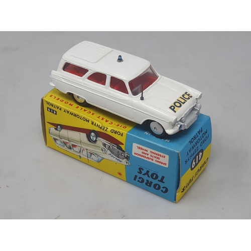 131 - Corgi Toys 419 Ford Zephyr Motorway Patrol, boxed