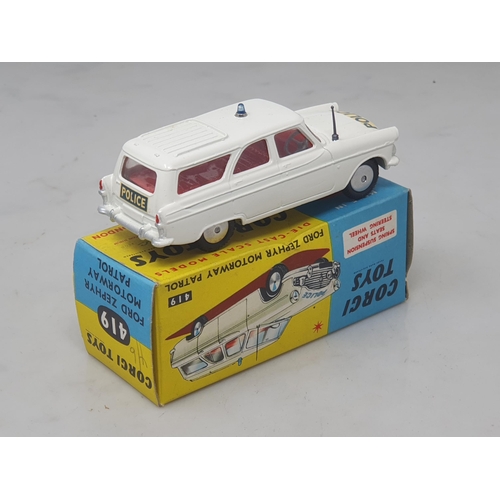 131 - Corgi Toys 419 Ford Zephyr Motorway Patrol, boxed