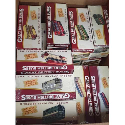 139 - Twenty nine boxed Great British Buses 1:76 Models and two other boxed Lorries