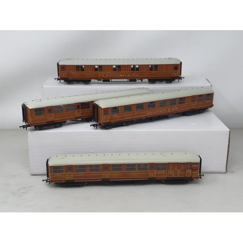 189 - Nine unboxed Hornby 00 gauge LMS Coaches including Restaurant Car and TPO, two LMS Suburban Coaches,... 