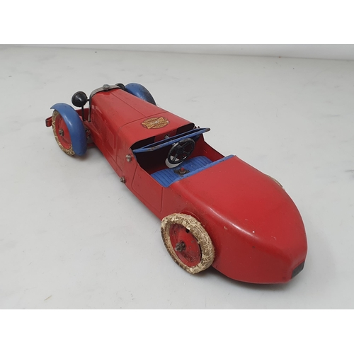 191 - A Meccano No.1 Constructor Car in red and blue with spare parts to complete the saloon conversion, s... 