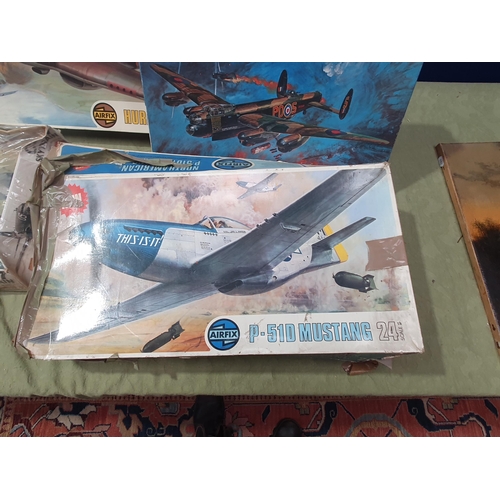 193 - An Airfix 1:24 scale Hurricane Mk1 Kit with contents in unsealed plastic bag, a Tamiya 1:48 scale Av... 