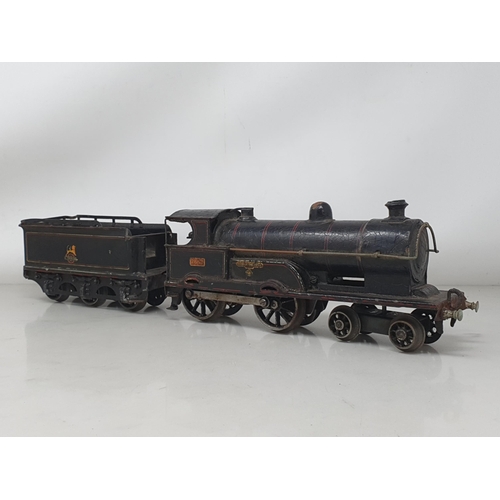 195 - A Bing for Bassett-Lowke 4-4-0 'George the Fifth' clockwork Locomotive and tender (considerable pain... 