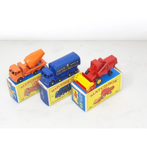 213 - Six boxed Matchbox Lesney Models including No.17 Tipper Lorry, No.10 Sugar Container, No.10 Pipe Tru... 