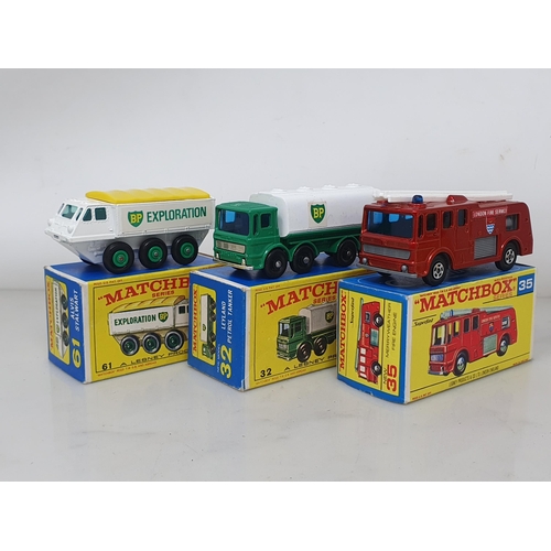 215 - Six boxed Matchbox Lesney Models including No.16 Case Tractor, No.21 Foden Concrete Truck, No.25 For... 