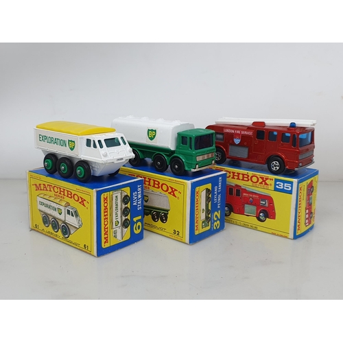 215 - Six boxed Matchbox Lesney Models including No.16 Case Tractor, No.21 Foden Concrete Truck, No.25 For... 