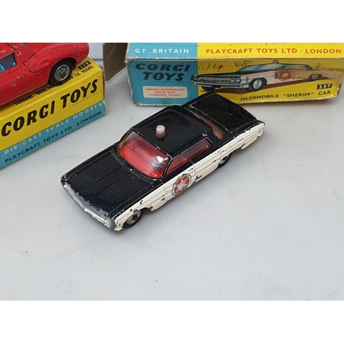 260 - Five part boxed Corgi Toys in varying condition including No.220 Chevrolet Impala, No.475 Citroen Sa... 