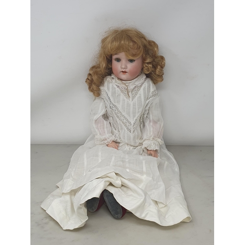 326 - An Heubach Kopplesdorf bisque headed Doll with sleeping eyes 20in