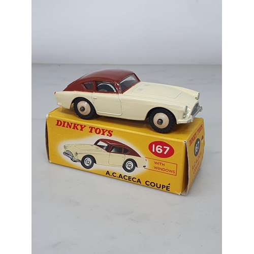 384 - A boxed Dinky Toys No.167 brown and cream A.C. Aceca Coupe