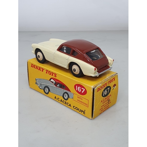 384 - A boxed Dinky Toys No.167 brown and cream A.C. Aceca Coupe