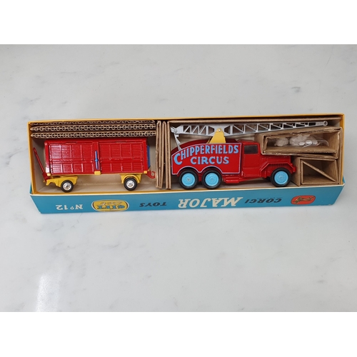 389 - A boxed Corgi Major Toys Gift Set No.12 Chipperfields Crane Truck and Cage. All packing with polar b... 