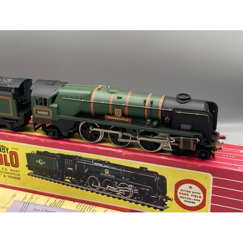 4 - Hornby Dublo 2235 'Barnstaple' Locomotive, unused in mint condition, wheels show no sign of use. Box... 