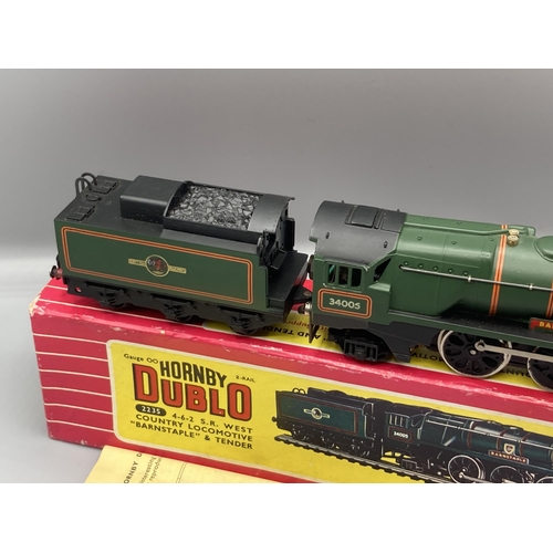 4 - Hornby Dublo 2235 'Barnstaple' Locomotive, unused in mint condition, wheels show no sign of use. Box... 