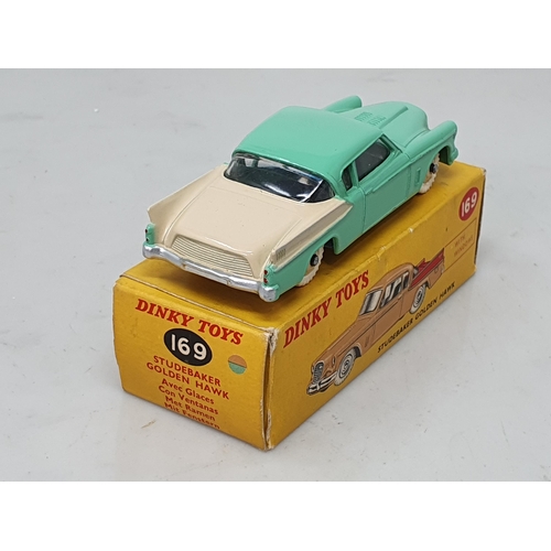 445 - A boxed Dinky Toys No.169 cream and green Studebaker Golden Hawk