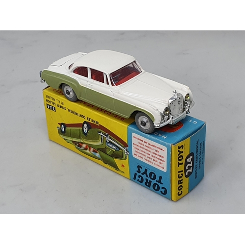 461 - A boxed Corgi Toys No.224 cream and green Bentley Continental Sports