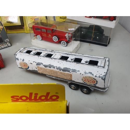 471 - A box of boxed Solido and reproduction Moko-Matchbox Models and a quantity of assorted play worn and... 