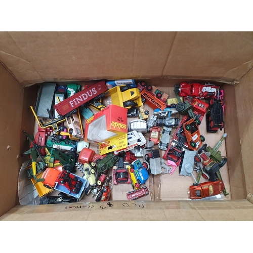 471 - A box of boxed Solido and reproduction Moko-Matchbox Models and a quantity of assorted play worn and... 