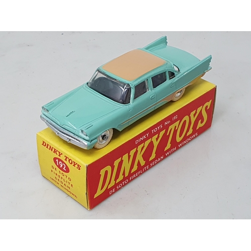 484 - A boxed Dinky Toys No.192 green and tan De Soto Fireflite Sedan