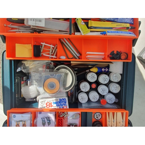 494 - Four Tool Boxes containing a collection of Modelling Tools, Paints, Track Pins, and other Accessorie... 