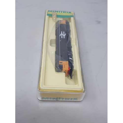 498 - A boxed Minitrix N gauge 12024 Class 47 in Railfreight grey livery