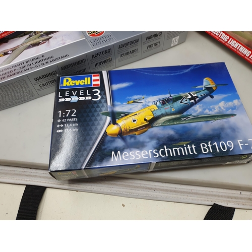 533 - Ten boxed Airfix, Revell and other plastic Kits including TSR-2, 90 Years of Fighters Pack, Spitfire... 