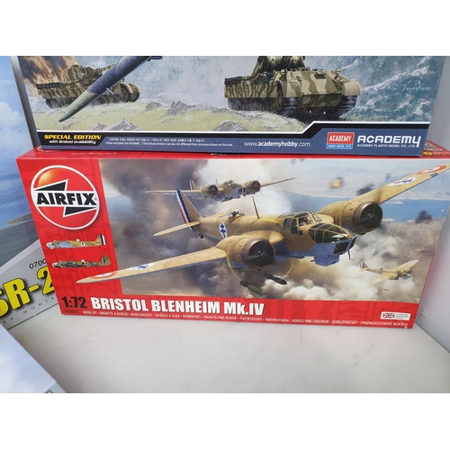 533 - Ten boxed Airfix, Revell and other plastic Kits including TSR-2, 90 Years of Fighters Pack, Spitfire... 