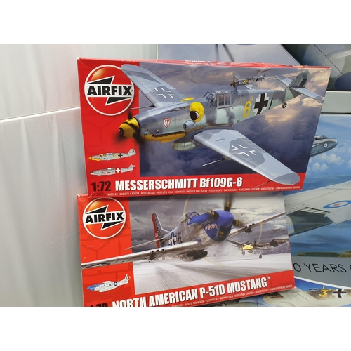 533 - Ten boxed Airfix, Revell and other plastic Kits including TSR-2, 90 Years of Fighters Pack, Spitfire... 