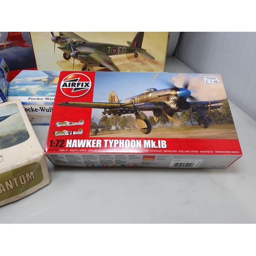 534 - Ten boxed Airfix, Revell and Tamiya 1:72 scale Kits including Ju-87, De Haviland Mosquito, Nakajima ... 