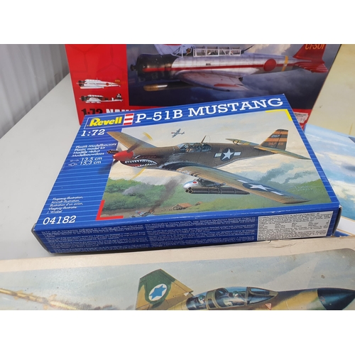 534 - Ten boxed Airfix, Revell and Tamiya 1:72 scale Kits including Ju-87, De Haviland Mosquito, Nakajima ... 