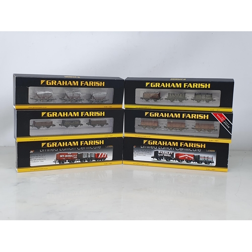 546 - Six Graham Farish N gauge Wagon Packs including Presflo Cement Wagons, 7 Plank Wagons and Private Ow... 