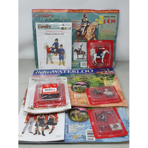 580 - Thirty packaged Del Prado Napoleonic Cavalry Figures and two Magazine Sets