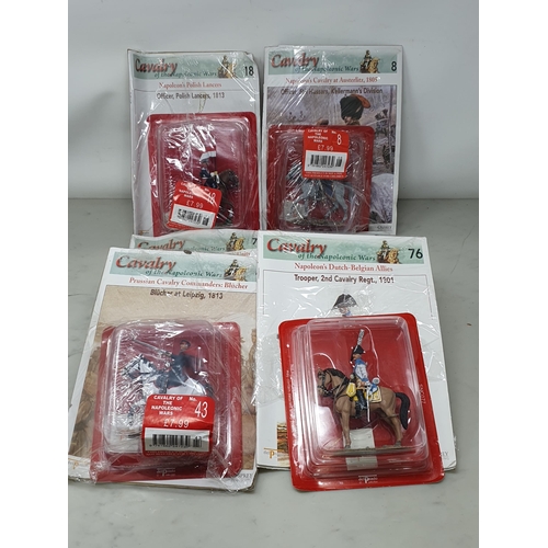 580 - Thirty packaged Del Prado Napoleonic Cavalry Figures and two Magazine Sets