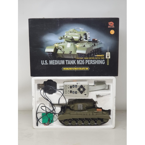 589 - A boxed radio control U.S. M26 Pershing Tank